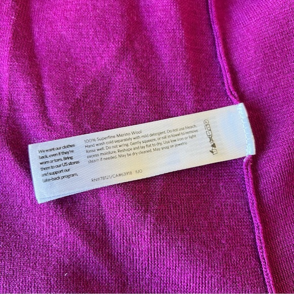 Eileen Fisher Cerise Open Front Cardigan - 100% Superfine Merino Wool - EUC - Picture 10 of 10